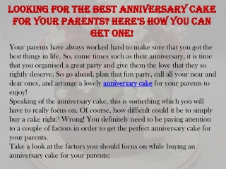 Looking for the best anniversary cake for your parents Here’s how you can get one!