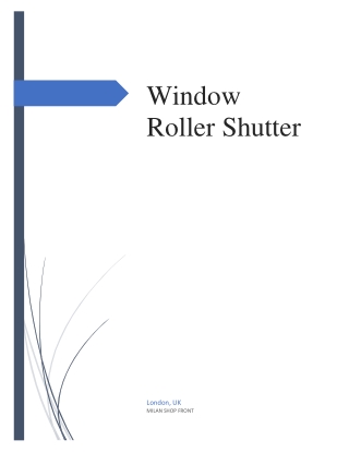 Window Roller Shutter