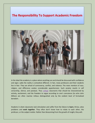 The Responsibility To Support Academic Freedom