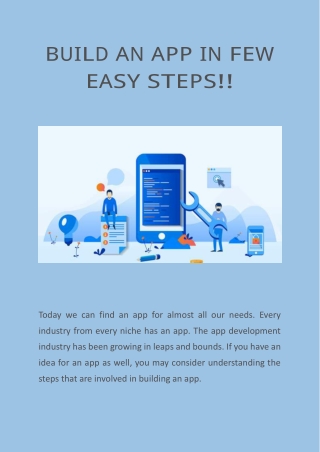 BUILD AN APP IN FEW EASY STEPS