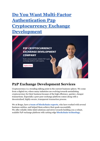 P2p Cryptocurrency Exchange Development Company