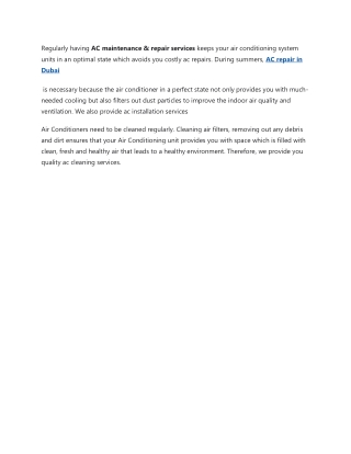 Where can I find an expert AC maintenance and repair company in Dubai UAE-converted