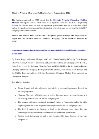 COVID-19 Impact on Global Electric Vehicle Charging Cables Market