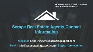 Scrape Real Estate Agents Contact Information