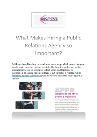 What Makes Hiring a Public Relations Agency so Important?