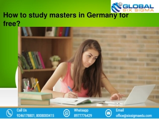 How to study masters in Germany for free? | Global Six Sigma