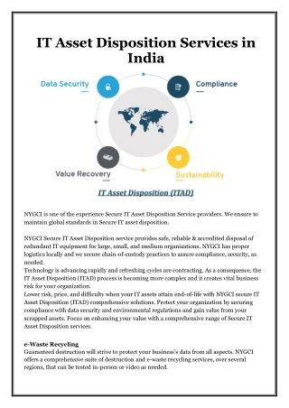 IT Asset Disposition Service Provider in India