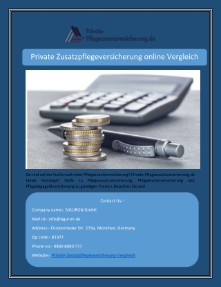 Private Zusatzpflegeversicherung online Vergleich
