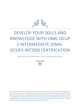 Develop Your Skills and Knowledge with OMG OCUP 2 Intermediate Certification