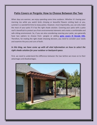 Patio Covers Ideas For Your Home