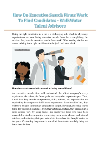 How Do Executive Search Firms Work To Find Candidates - WalkWater Talent Advisors