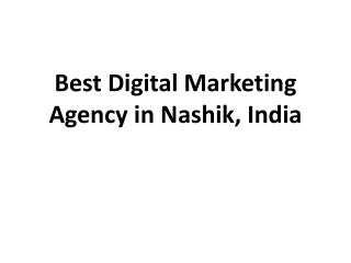 Best Digital Marketing Agency in Nashik, India