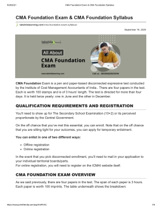 CMA Foundation Exam Tips & CMA Foundation Syllabus PDF