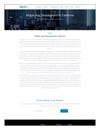 Mobile App Development in California By AnyAlpha