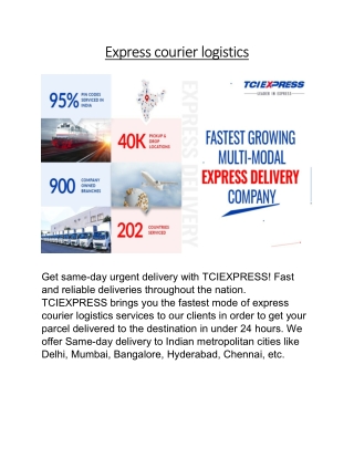 Express courier logistics