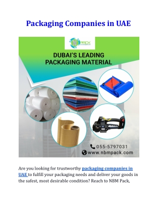 Packaging Companies in UAE