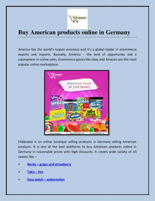 Buy American products online in Germany
