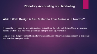 Which Web Design is Best Suited to Your Business in London
