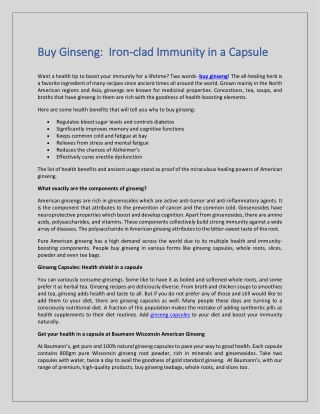 Buy Ginseng Iron-clad Immunity in a Capsule