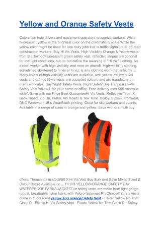 Yellow and Orange Safety Vests _