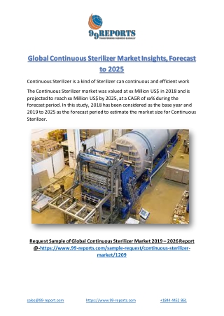 Global Continuous Sterilizer Market Insights, Forecast to 2025