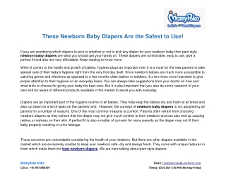 These Newborn Baby Diapers Are the Safest to Use!