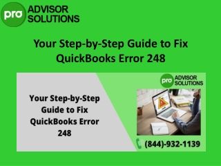 Lets fix QuickBooks Error 248 with feasible solutions