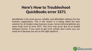 Here’s How to Troubleshoot QuickBooks error 3371