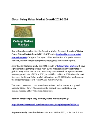 Global Celery Flakes Market Research Report 2021-2026