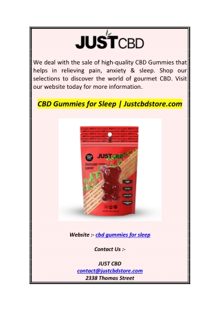 CBD Gummies for Sleep  Justcbdstore.com