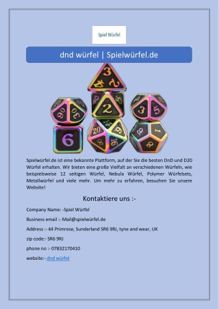 dnd würfel | Spielwürfel.de
