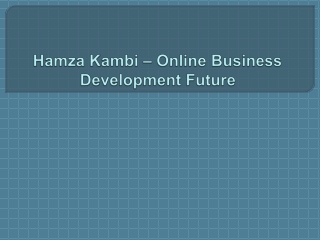 Hamza Kambi – Online Business Development Future