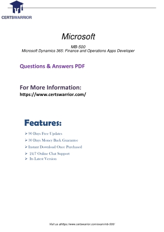 MB-500 Avail Study Material In PDF Practice Exam Format 2020