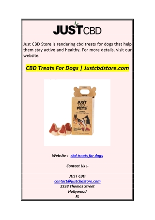 CBD Treats For Dogs  Justcbdstore.com