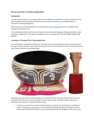 Tibetan singing bowl benefits