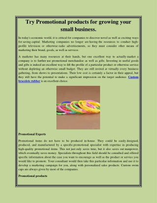 Try Promotional products for growing your small business