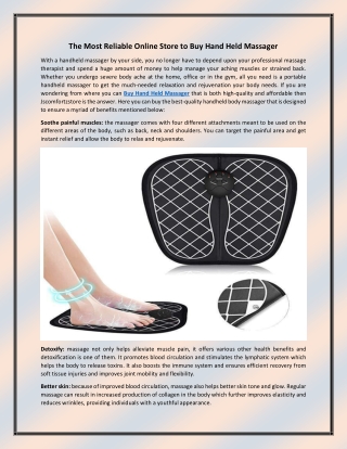 The Most Reliable Online Store to Buy Hand Held Massager