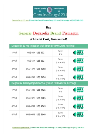 Get FIRMAGON 80Mg, 120 Mg and 240 Mg Injection Online