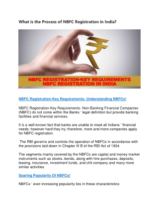 What is the Process of NBFC Registration in India