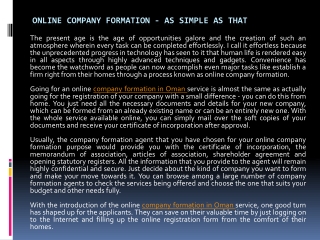 Online Company Formation - As Simple As That
