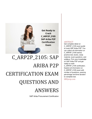 C_ARP2P_2105: SAP Ariba P2P Certification Exam Questions and Answers