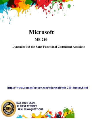 2021 Updated MB-210 Dumps - Microsoft MB-210 Dumps PDF