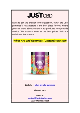 What Are Cbd Gummies  Justcbdstore.com