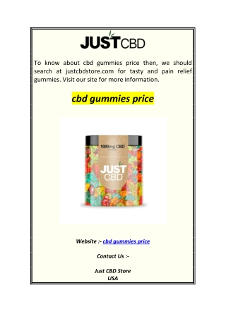 cbd gummies price