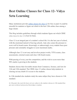 Best Online Classes for Class 12- Vidya Setu Learning (2)
