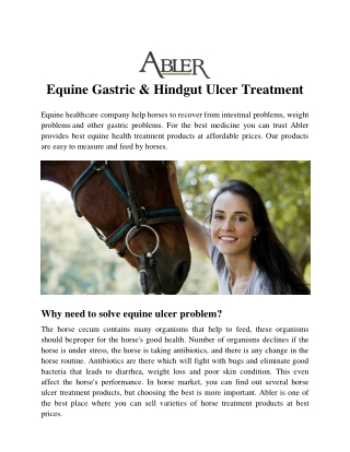 Equine Gastric & Hindgut Ulcer Treatment