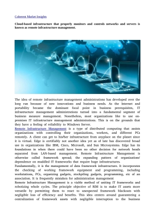 Remote infrastructure management29