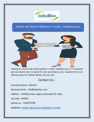 Online Job Search Websites in India | Jobsbloc.com