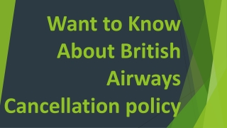 Want to Know About British Airways Cancellation policy-pdf