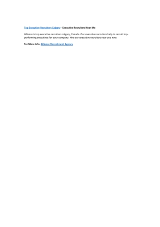 Top executive recruiters calgary